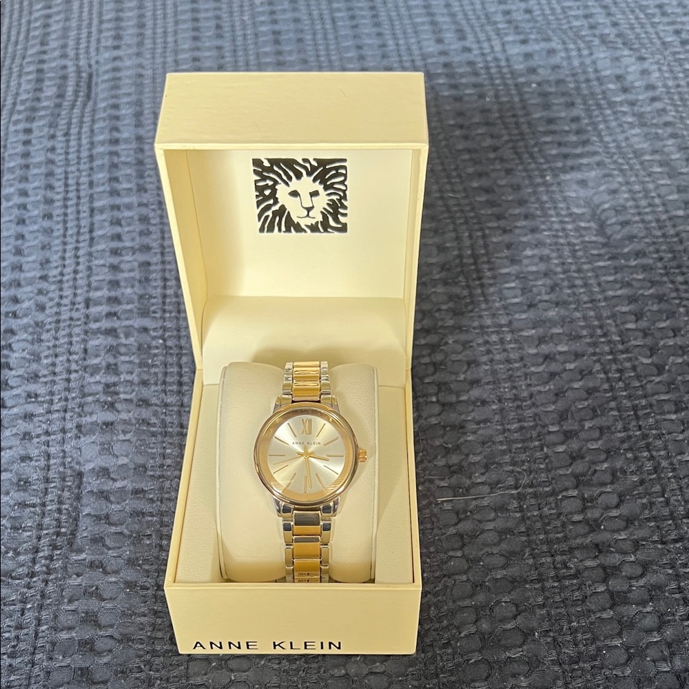Anne Klein Two-Tone Gold and Silver Watch